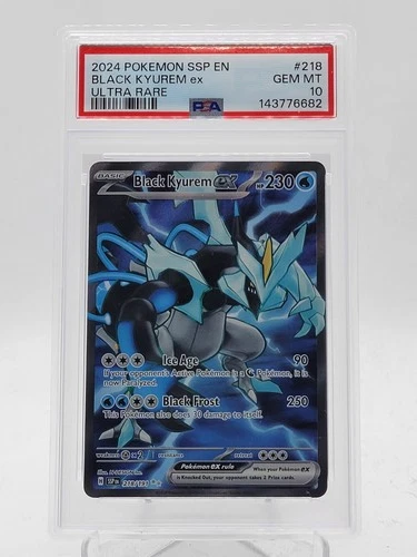 BLACK KYUREM EX 2024 POKEMON SURGING SPARKS #218 ULTRA RARE PSA 10 Q0895