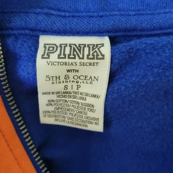 РОЗОВЫЙ пуловер Victoria's Secret Collegiate Florida Gators 1/4 на молнии с блестками размер SM - Изображение 3 из 4