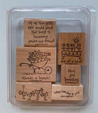 Stampin' Up Love Ya Bunches Rubber Wood Stamp Set Of 6- 2005