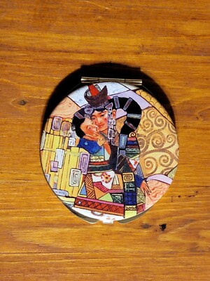 Rare Yalguun Accessories Compact Mirror Queen Mongolian 3'' Wide Excellent