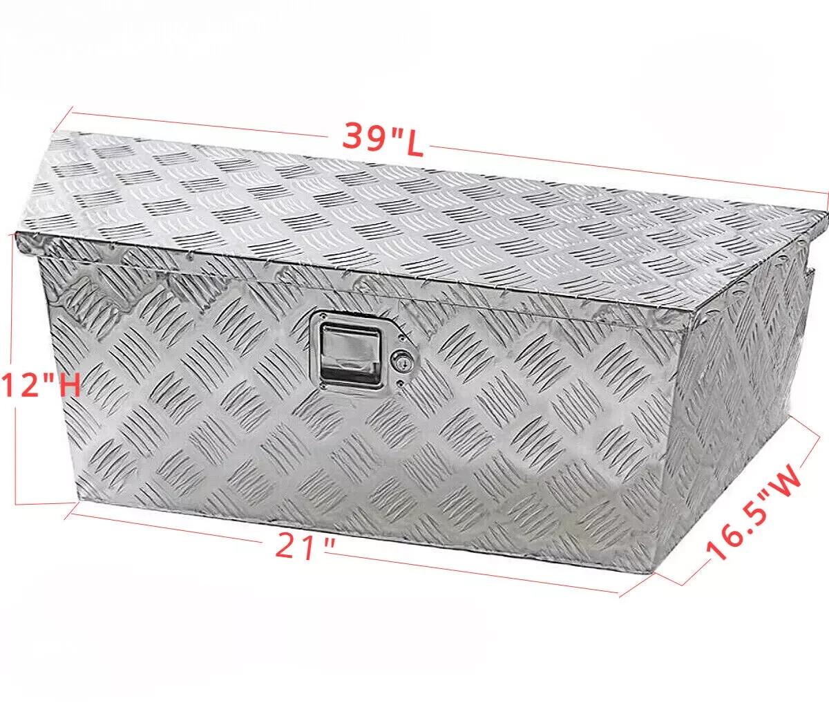 39"X16.5"X12" Aluminum Trailer Tongue Tool Box Truck Pickup Bed Storage