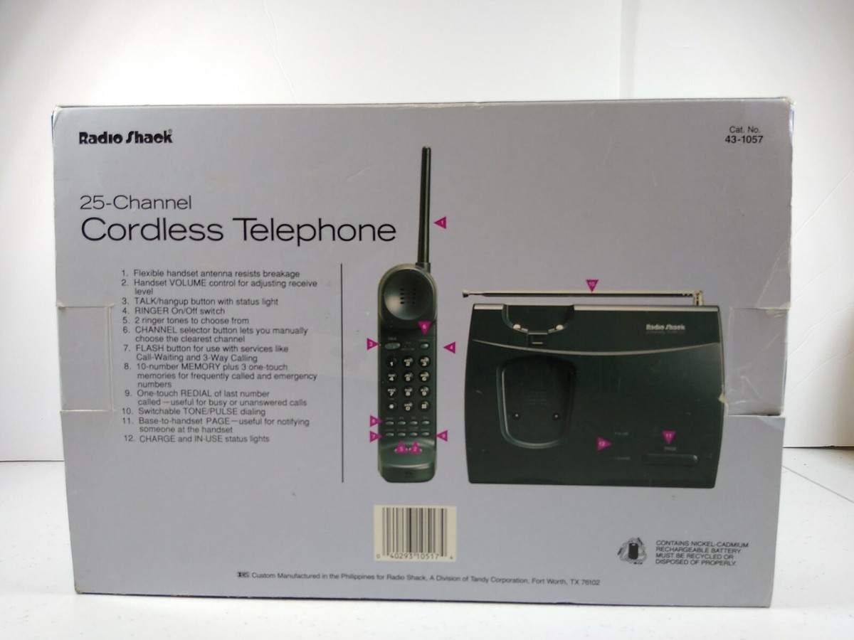 Téléphone Sans Fil Radio Shack 25 Canaux – Pour Pièces Ou Réparation (Non Testé)