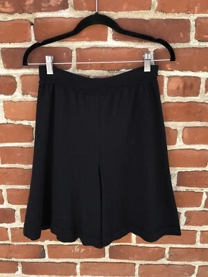 Vintage Escada Margaretha Ley Womens Black Merino Wool Shorts High Waist Size 38 - Photo 1/4