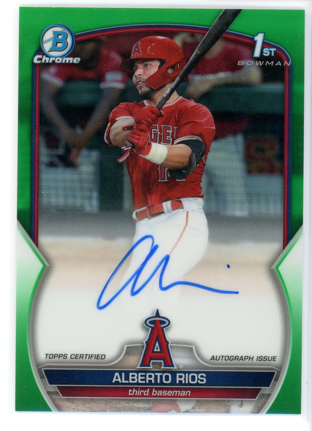 2023 Bowman Chrome Draft ALBERTO RIOS 1st Green Refractor Auto Autograph RC #/99