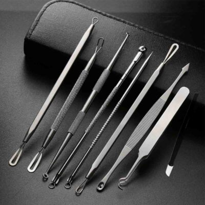 9 Pcs Pimple Popper Blackhead Remover Kit Dr Tool Comedone Zit Extractor Tool