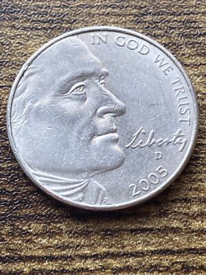 2005 D Jefferson Nickel Buffalo Bison Five (5) Cent Actual Coin