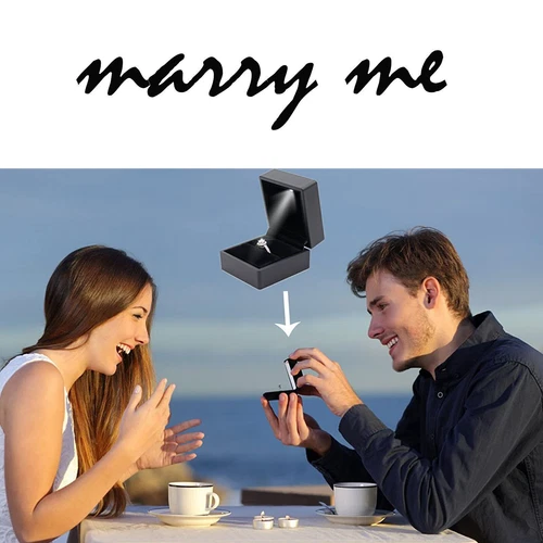 2 Stück Heiß Schmuckkästchen LED Ring Box Verlobung und Hochzeit Geschenkbox für Damen Neu - Bild 3 von 15