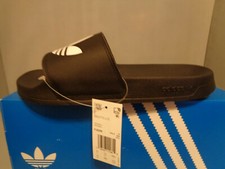Men's Adidas Adilette Lite Slides Sandals NIB NEW Sizes Black/White