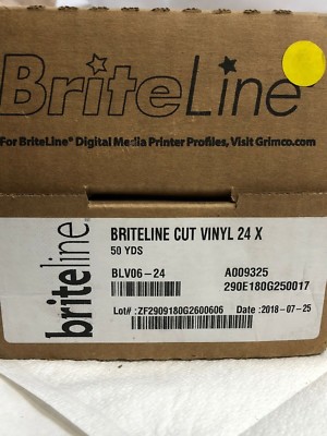 BriteLine BLV06-24 Cut Vinyl 24 x 50 yds 3 mil Calendered Vinyl Film  HOTT DEALS
