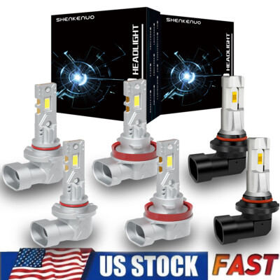 For Subaru Forester 2006-2013 6X 6000K LED Headlight High/Low + Fog Light Bulbs