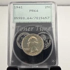 1941 PROOF WASHINGTON QUARTER * PCGS PR-64 *25C SILVER COIN RATTLER