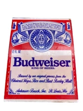 Vintage 1987 BUDWEISER Window Sign Advertising Breweriana 