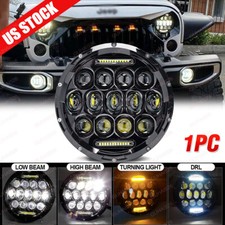 7 105w Round Led Headlight With Whiteamber Turn Signal Drl For Wrangler Tj Jk 7 105w Round Led Headlight With Whiteamber Turn Signal Drl For Wrangler Tj Jk