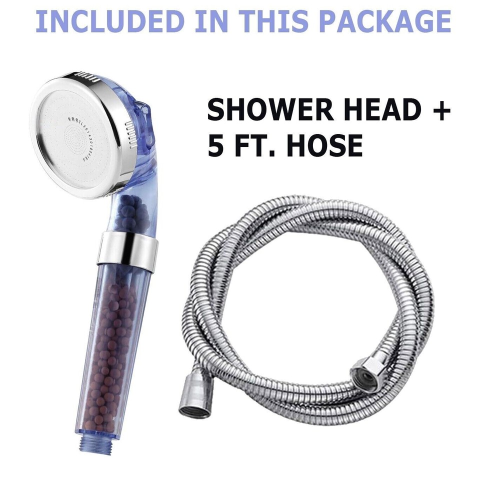 High Pressure Shower Head 3 Settings Handheld Shower Heads Spray With 5 ...