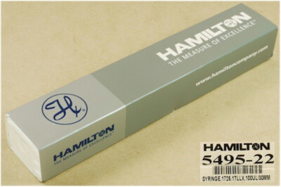 NEW HAMILTON 5495-22 Syringe (100 µL, Model 1725.1 TLLX) for LC Chromatography