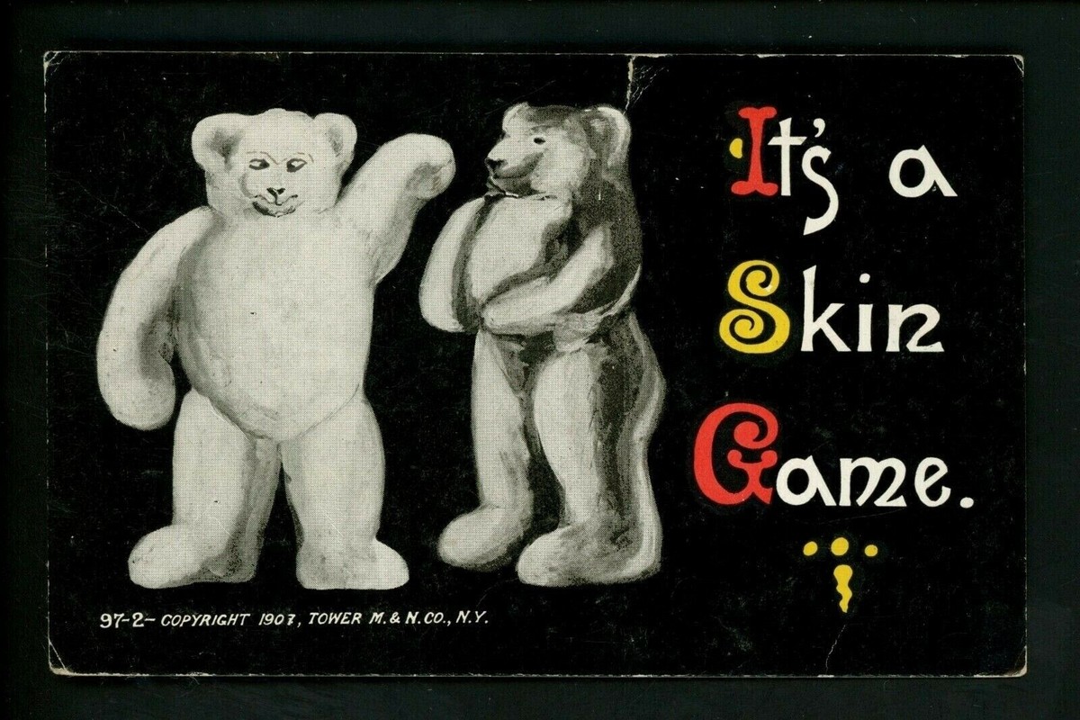 ポストカード集　Antique Teddy Bear Post Cards Victorian Teddy Bears Cartoon Embossed 1907 Postcard Tower