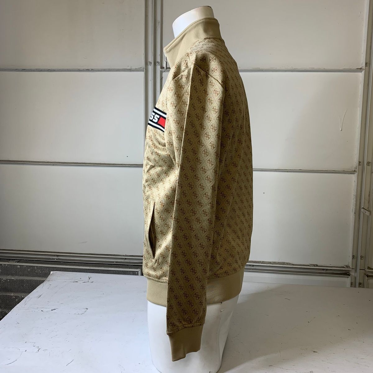 GUESS Eco Korbin Full Zip Track Jacket Men's Size XL Beige GUESS Eco Korbin Full Zip Track Jacket Men's Size XL Beige