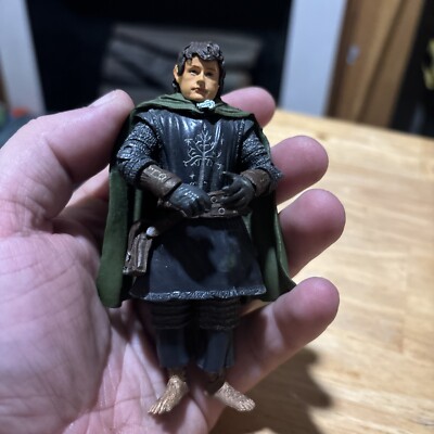 Lord of The Rings Action Figure Cloaked Pippin In Armour 2003 Marvel Loose