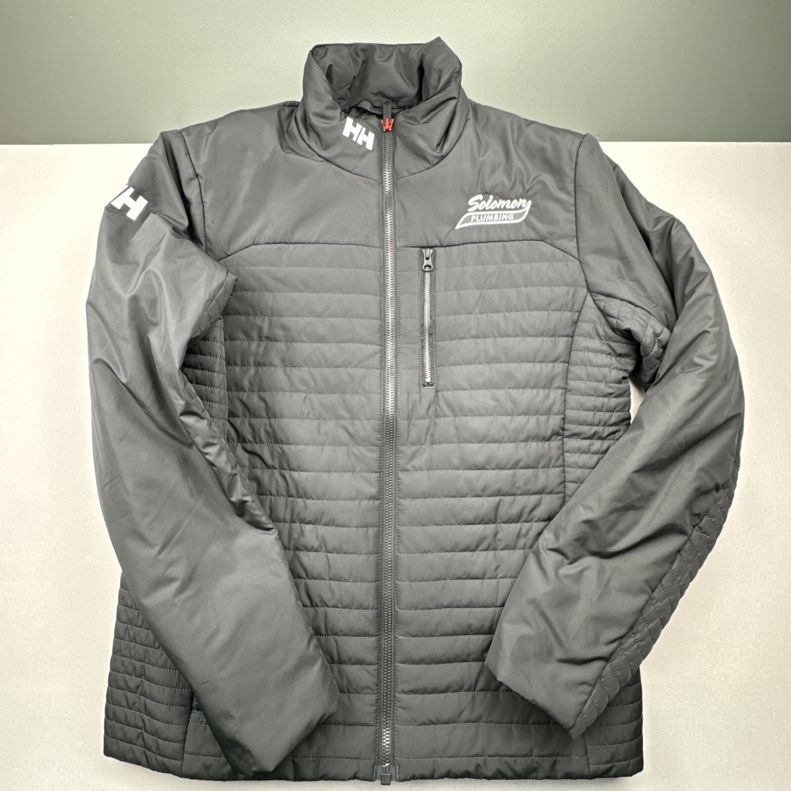 Abrigo Chaqueta Helly Hansen Para Hombre Negro Crew Aislante Primaloft Talla XL *LOGO*