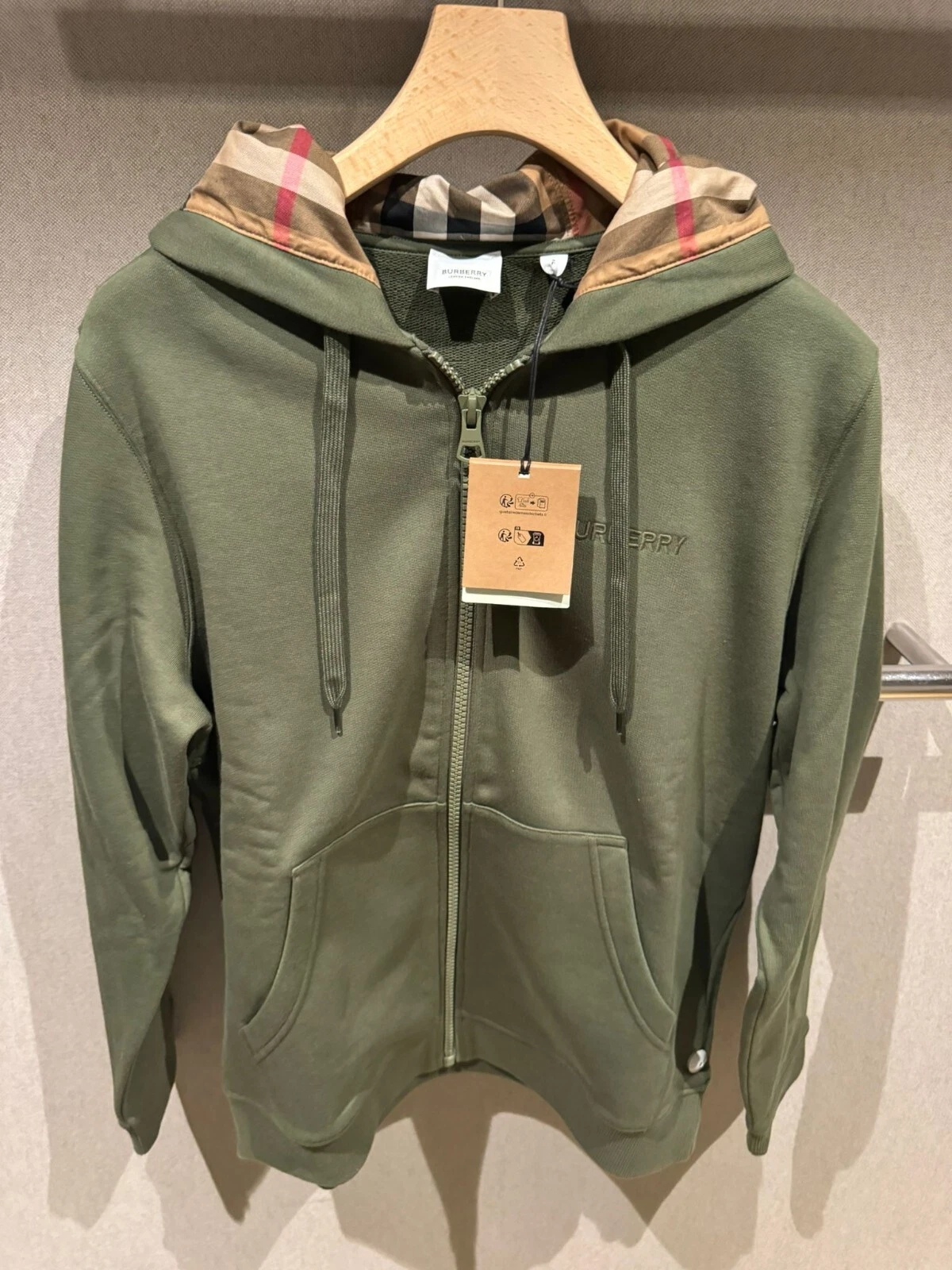 Burberry green Hoodie XL new with labels cotton Monogramma more size available