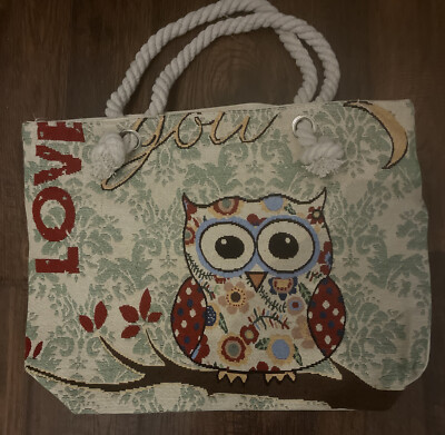 alfa bag embroidery classic Owl rope shoulder tote bag Love 1  back to school