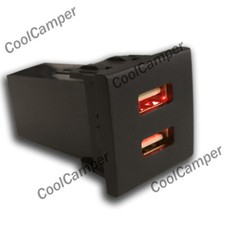 VW T5 Transporter Dual USB Phone Charger Dash Blank Switch Eurovan Caravelle RED