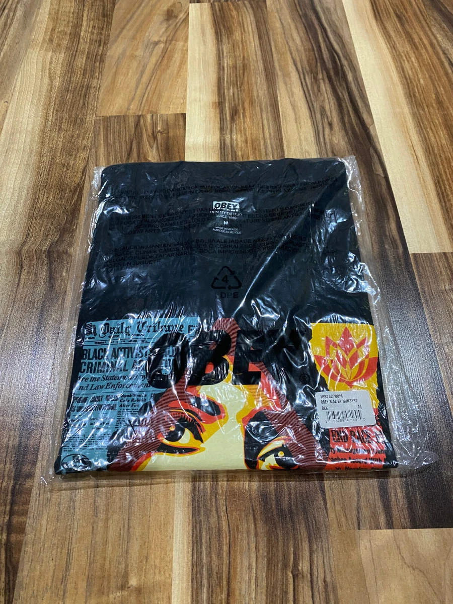 NEW OBEY Giant Bias by Numbers Tee T-Shirt size Medium Black