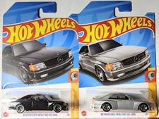 Hot Wheels 89 Mercedes-Benz 560 SEC AMG Silver & In Black HW Turbo 2023 Lot Of 2