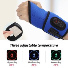 USB Electric Heated Wrist Massage Joint Vibration Relaxation Pain Relief Brace
