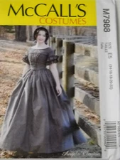 Civil War Dress Costume Historical Misses size 14-22 McCalls 7988 Sewing Pattern