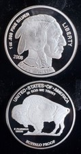 2006 Proof # CA1664 Buffalo 1 Troy oz .999 Fine Silver Round 2443 95.00 per troy oz