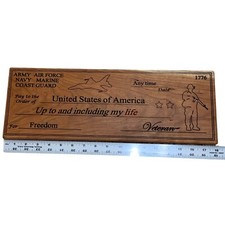 Veteran Armed Forces Wooden Sign Plaque Freedom Laser Engraved Gift &ldquo;Check&rdquo;