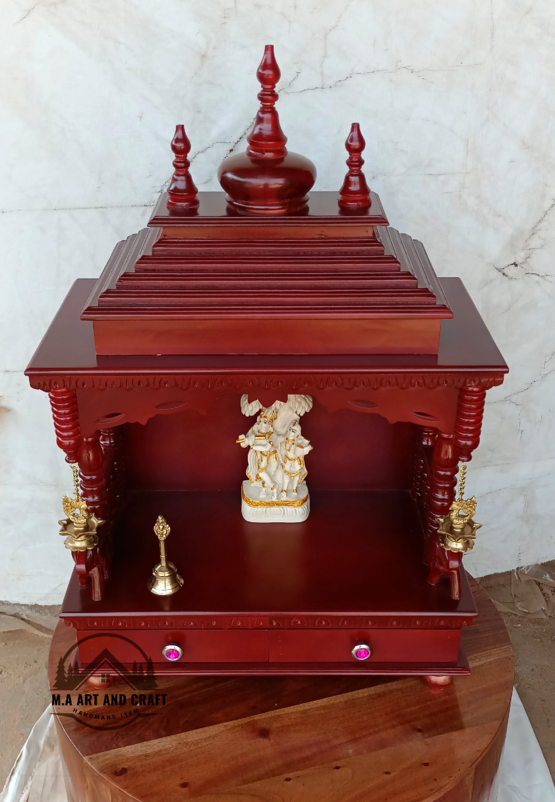 Wooden Temple Dark Red polish Hand Made Temple Home And Office,Wall ...