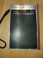 Two Vintage Working General Electric GE Transistor Pocket AM Radios - Black