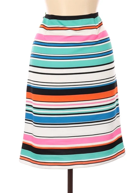Falda Sharagano Mujer Mediana Multicolor Rayas Tirar por encima de la rodilla Foto 2 de 2