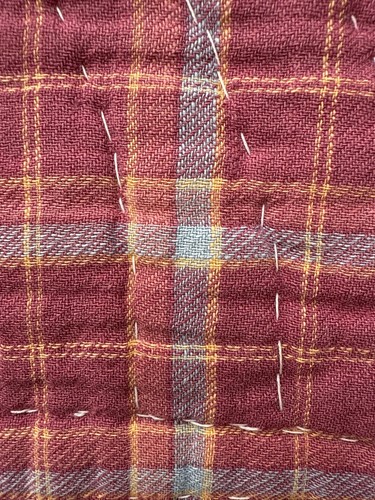 Vintage 59”x33” Southern Quilt Trip Around The World Pigpen 1940-50 Fan Quilted - Picture 12 of 12