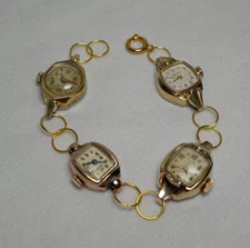 VTG GOLD FILLED RGP LADIES WRIST WATCH BRACELET JEWELRY CARAVELLE BULOVA ELGIN