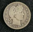 1915-S Barber Silver Quarter 25c -- G -- Good