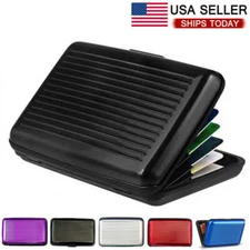 Pocket Business ID Credit Card Wallet Holder Aluminum Metal RFID Case More color