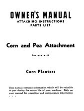 IH McCormick-Deering No. 23 Corn & Pea Hopper Attachment Manual Farmall Planters
