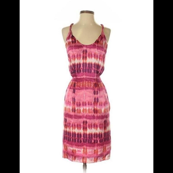 Women Banana Republic Dress Multicolor Silk 48