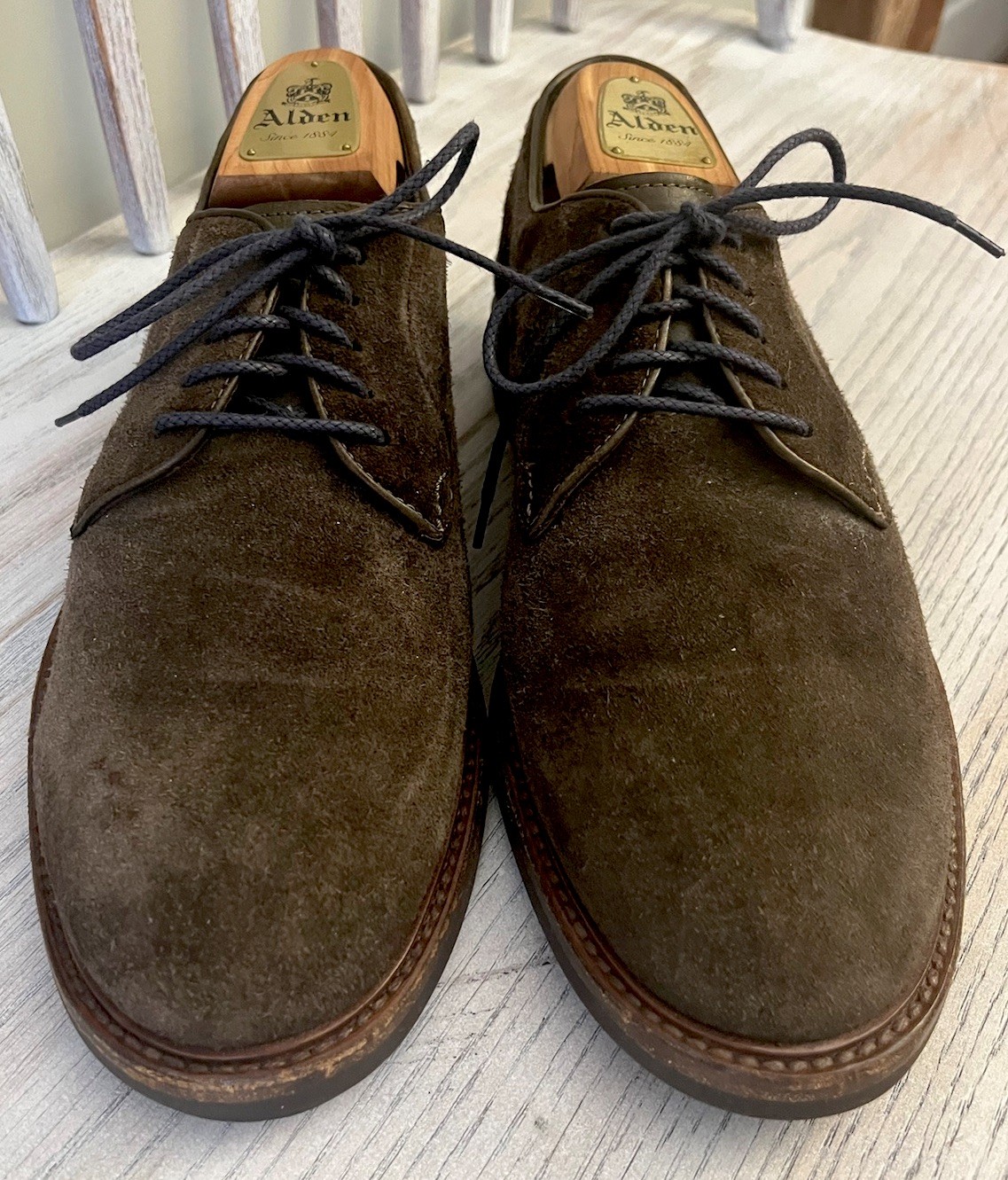 SAOLA Scarpe derby uomo Brunello Cucinelli scamosciate marroni taglia 42 US 9 9 5 suola Vibram