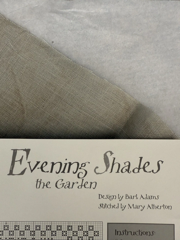 Blackbird Designs EVENING SHADES THE GARDEN Cross Stitch Pattern No 3 & Fabric - Image 2 of 4