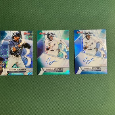 Chandler Simpson Rookie 3-Card Lot Bowman s Best TEAL +BLUE AUTO+ Xfractor ￼