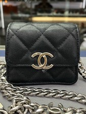 Chanel 22S Square Flap Bag Black Caviar Leather w/Silver Hardware [Duties Paid]
