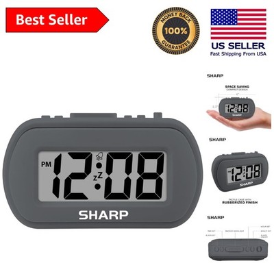 Elegant Digital Alarm Clock with Blue Backlight   Battery Operated & Silent