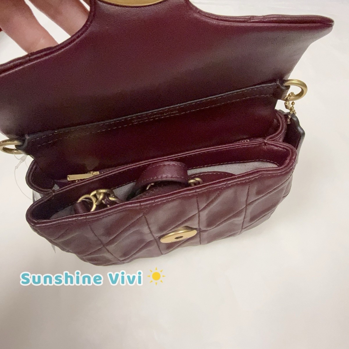 NWT Coach Times Square Tabby CW628 Brass/Merlot Shoulder Bag 17