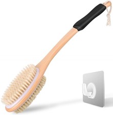 Ergonomic Long Handle Back Scrubber - Double-Sided Exfoliating Brush for All