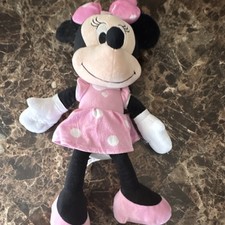 Disney Minnie Mouse Plush Stuffed Animal Pink Polka Dot Dress Small 2014