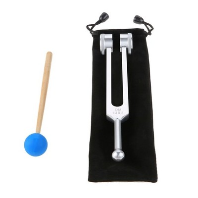 OM 136.1Hz Solfeggio Tuning Fork with Silicone Hammer Bag for Sound, Musical ...